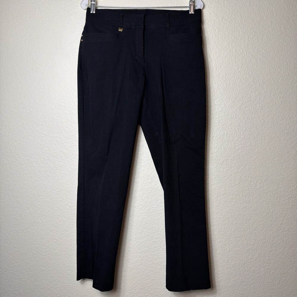 JM Collection Slim Leg Slacks 8 Deep Black Charcoal Office Career Casual Trouser